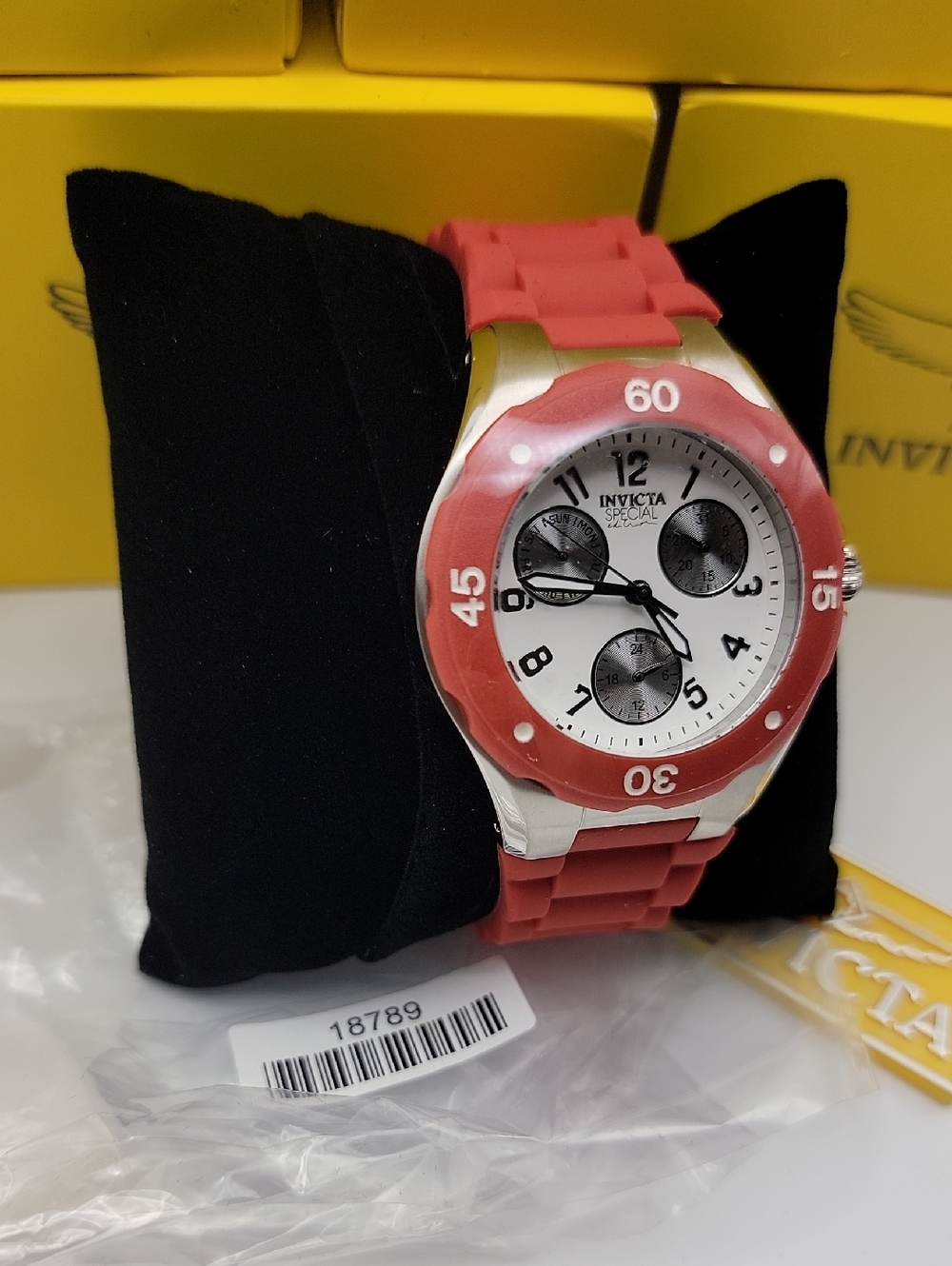 Invicta Angel Unisex Sport Watch - 38mm. Red & White 18789 Womens Stainless Case - Picture 11 of 11